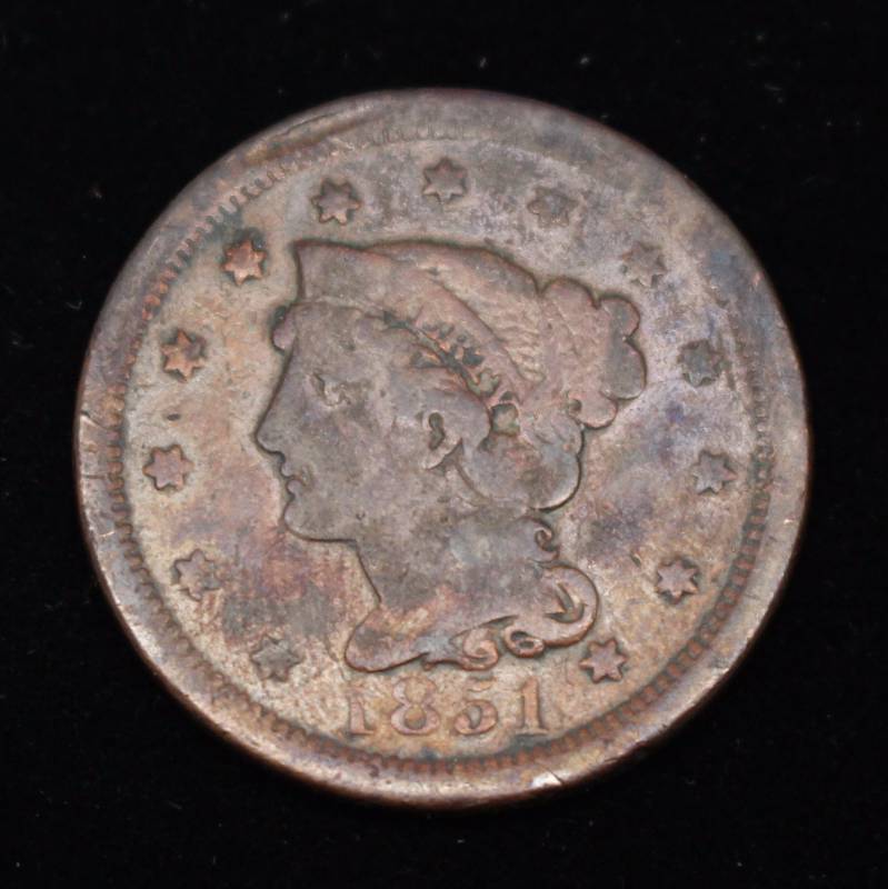 1851 Large Cent VG Condition