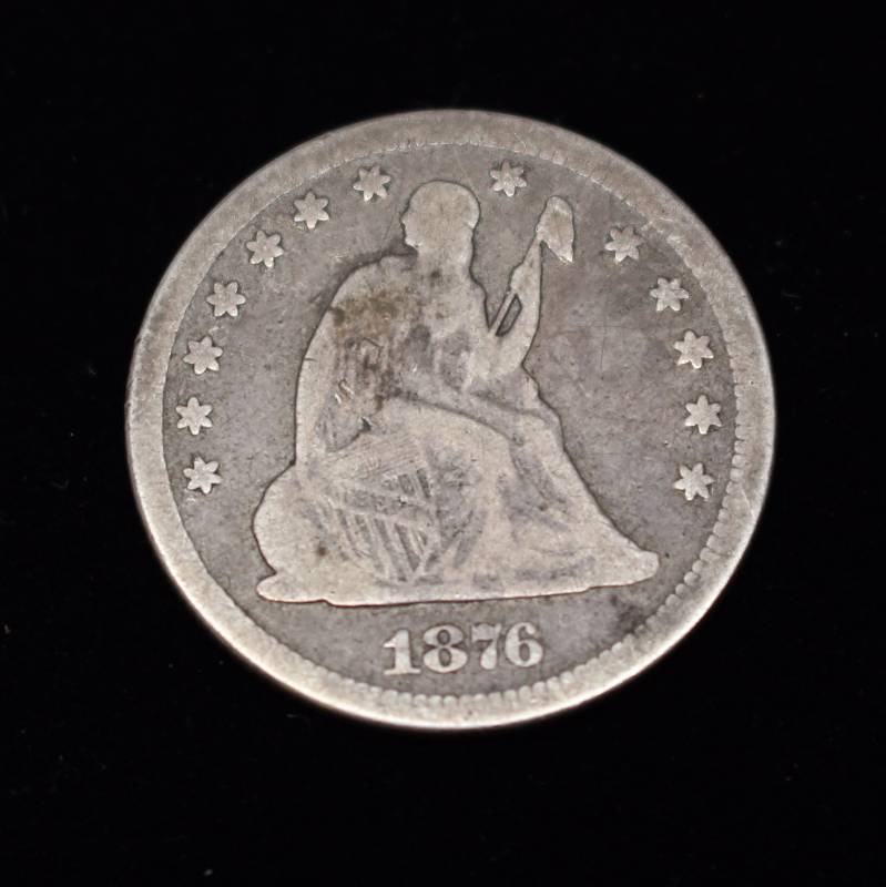 1876 Seated Quarter VG Condition