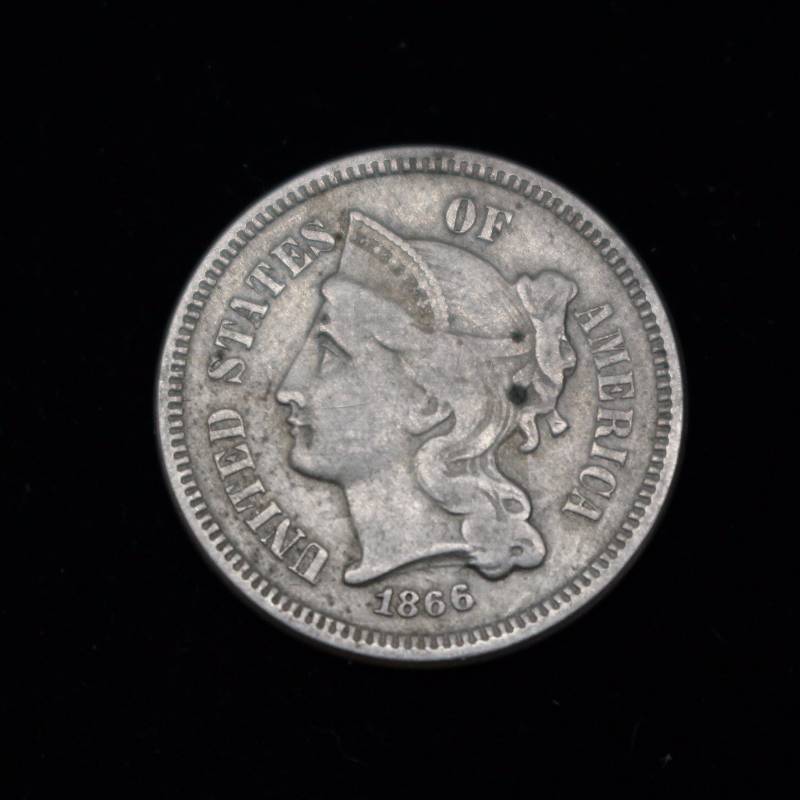 1866 Three Cent Piece VF Condition