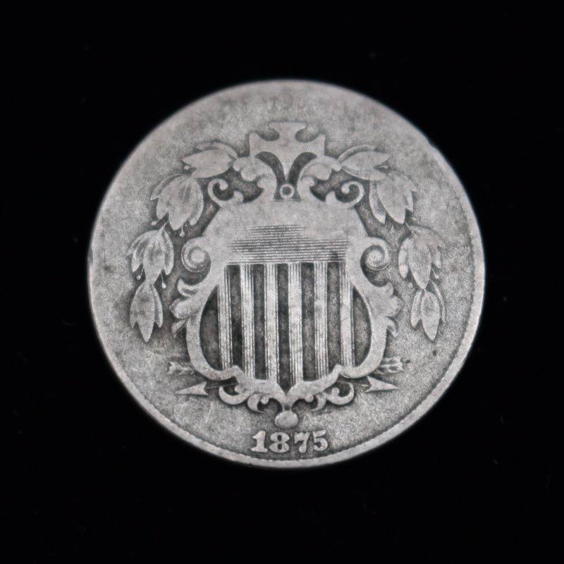 1875 Shield Nickel VG Condition