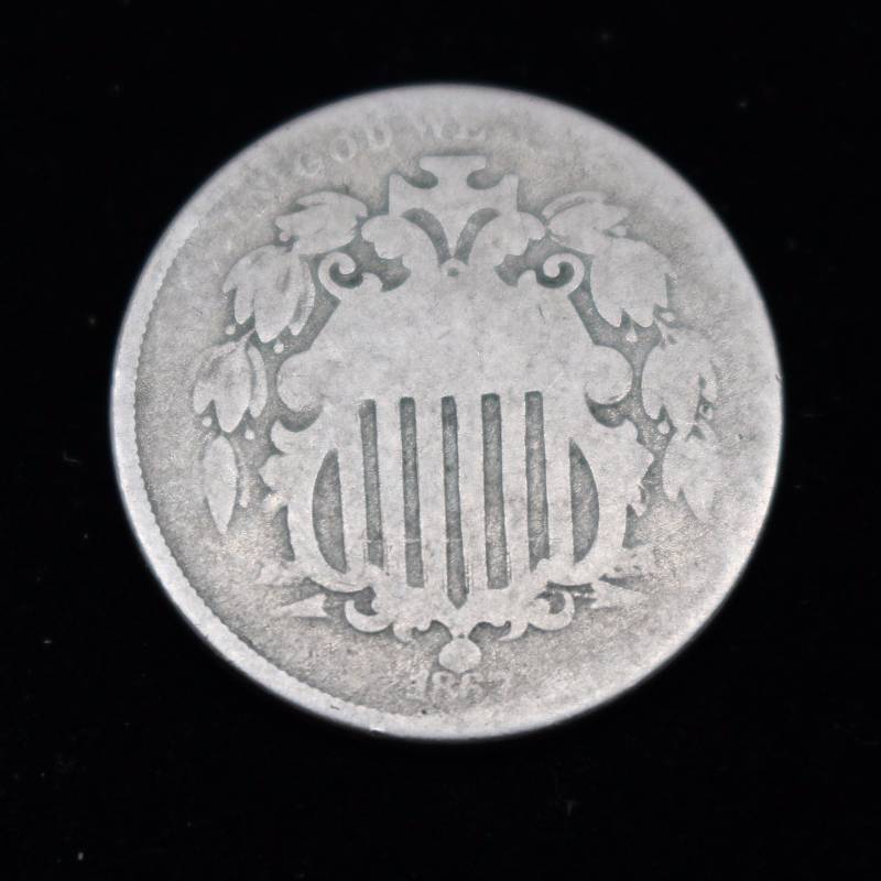1867 Shield Nickel Good Condition