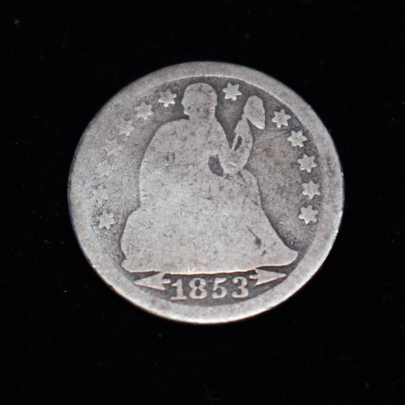 1853 Seated Dime with Arrows G-VG Condition