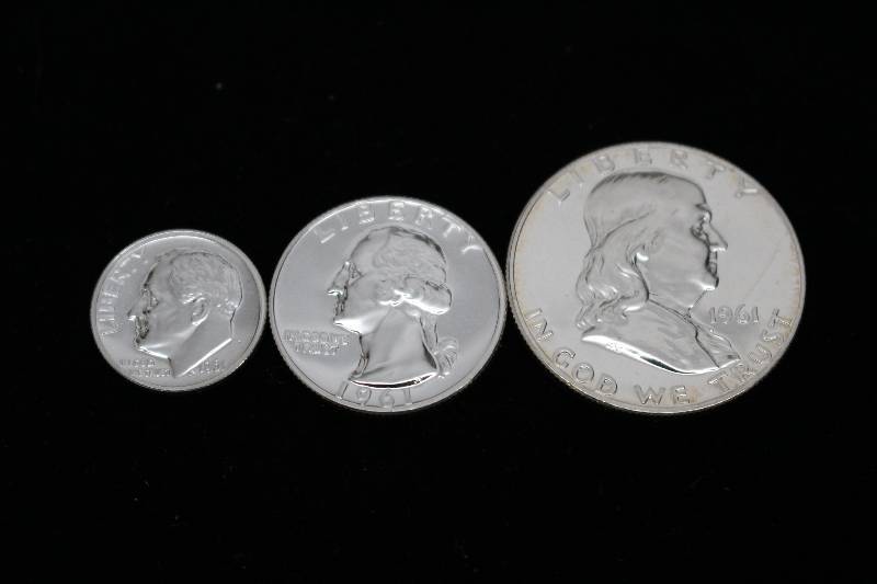 1961 Silver Proof Set (Dime, quarter & Half Dollar)
