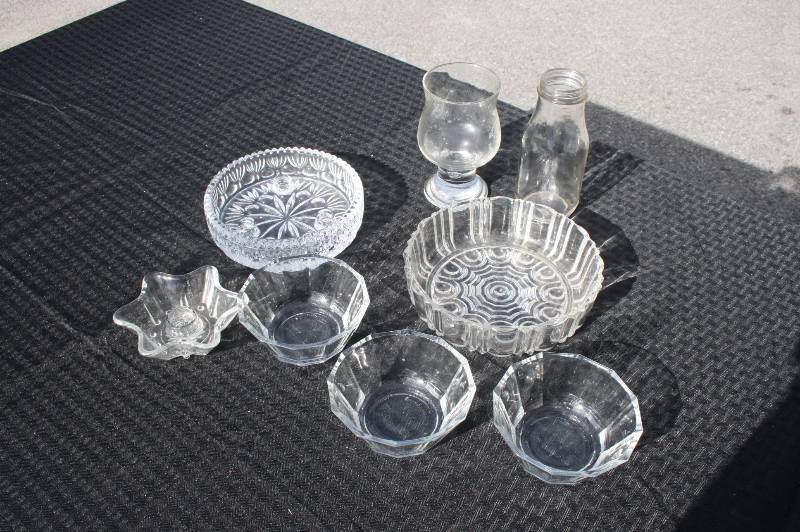 7 pc set clear glassware