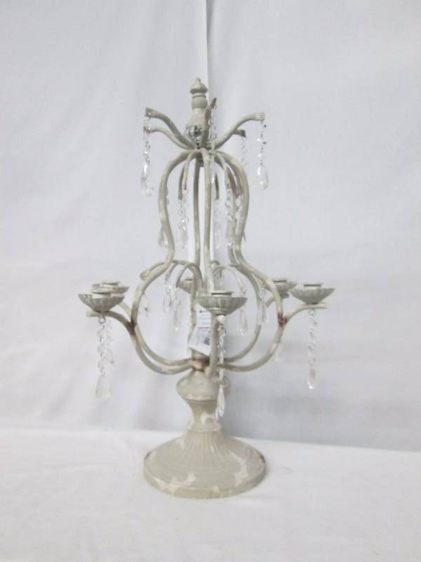lot 23 image: Jeweled Centerpiece Taper Holder
