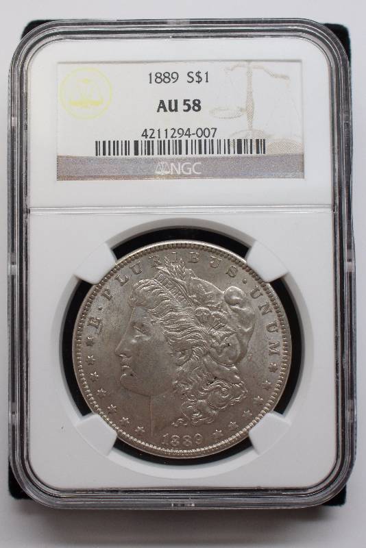 1889 Morgan Silver Dollar NGC AU58
