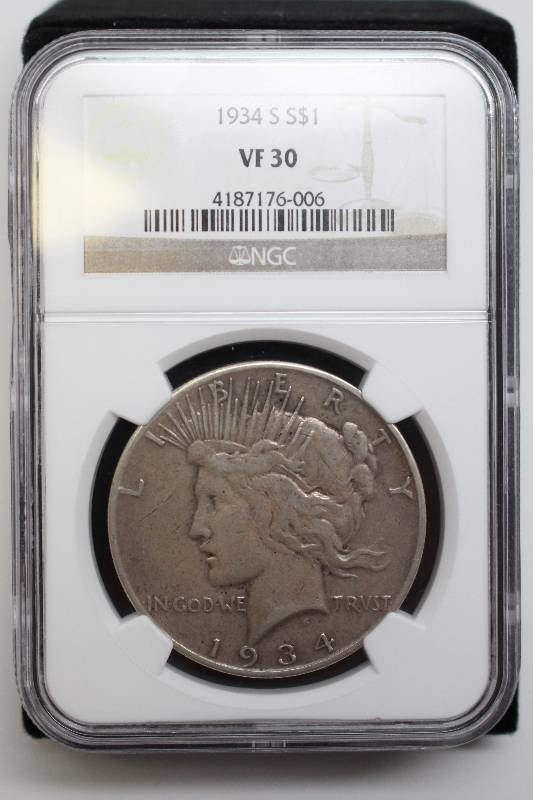 1934-S Silver Peace Dollar NGC VF30