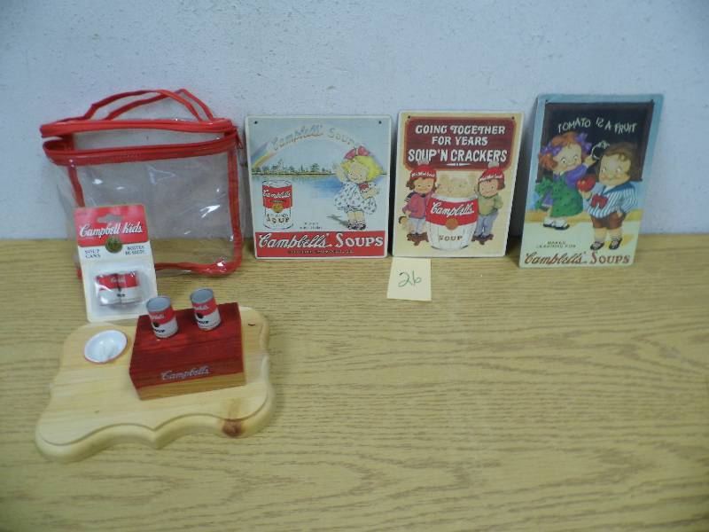 lot 26 image: Campbells Soup - Tin Signs, Miniatures