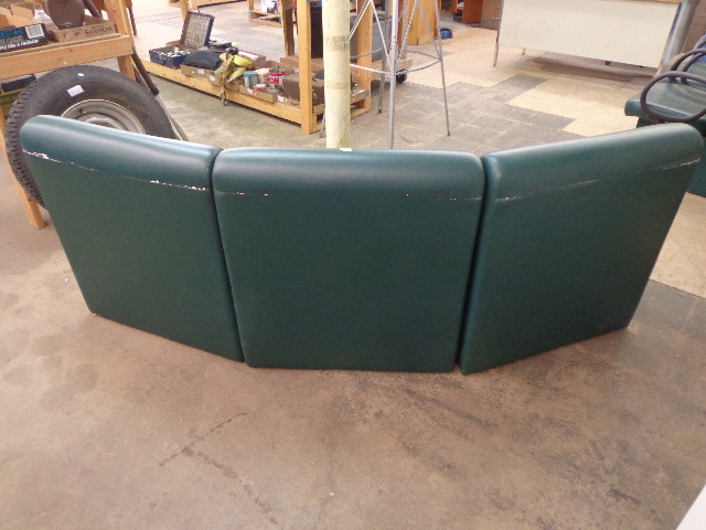 lot 3 image: 3 Pc. Green Leather Seats