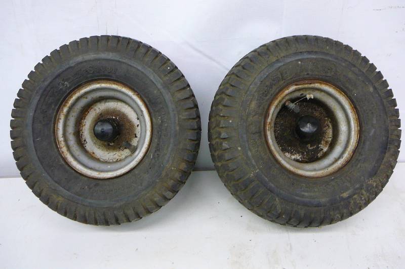 lot 9 image: 2-Lawn Mower Tires Rims 15 x 6.00-6