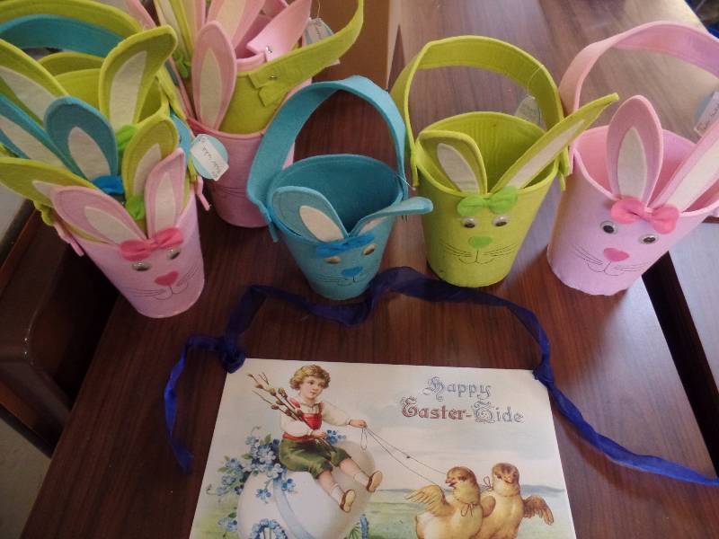 Easter Baskets and Sign