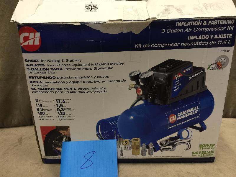 Campbell Hausfeld 3 Gal Compressor Tested works well