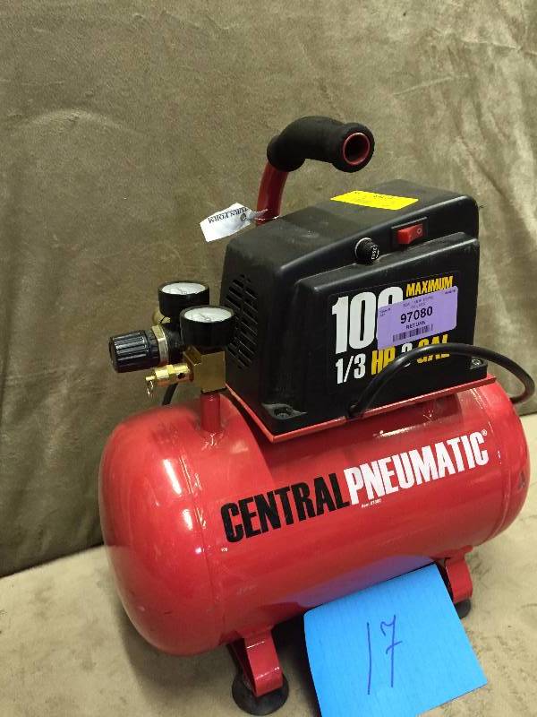 Central Pneumatic 3 gal compressor used tested works