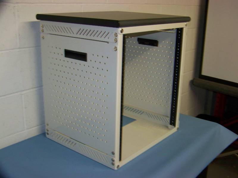lot 42 image: SmallMid-Sized, Computer  Server  Audio  Video Equipment Rack with Work Area Top - BRAND NEW