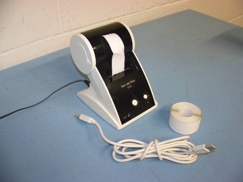 lot 55 image: Seiko, Smart Label Printer w USB Connection Cable, Power Supply and Full Roll of Tape  Stickers