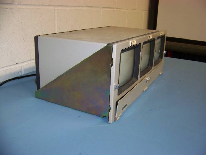 lot 88 image: (3) Panasonic, BW, Video Monitors in Rack Shelf