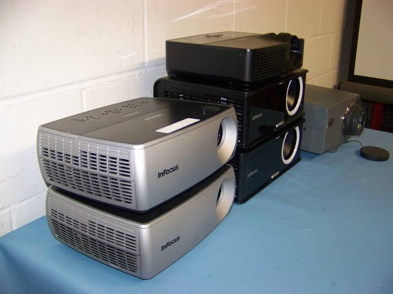 lot 121 image: (5) InFocus and (1) Dukane Projectors for PARTS  REPAIR