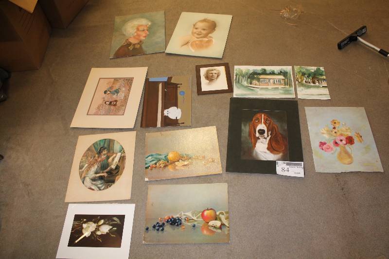 Assorted Unframed Pictures and Paintings (13)