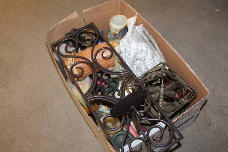 Box Lot Assorted Candles and More
