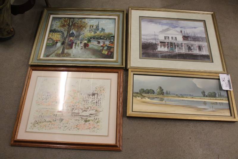 Assorted Framed Paintings (4)