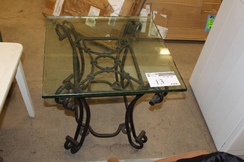 Square Glass Top End Table