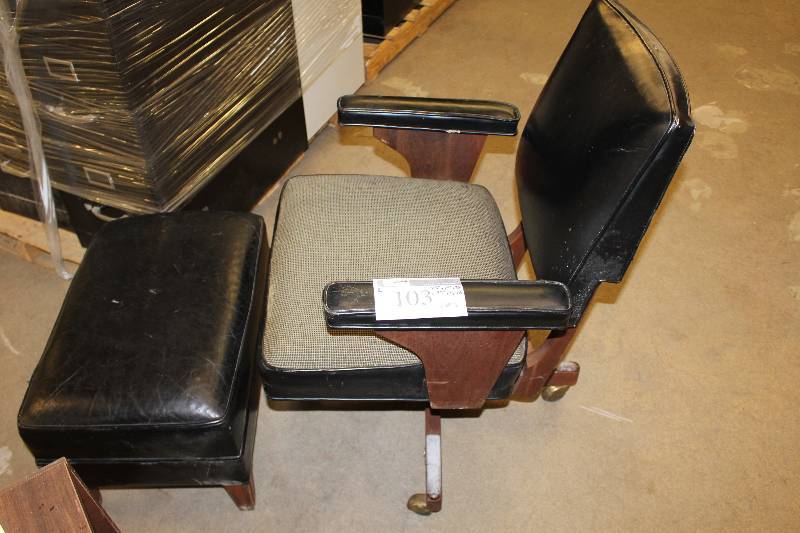 Vintage Office Chair and Ottoman