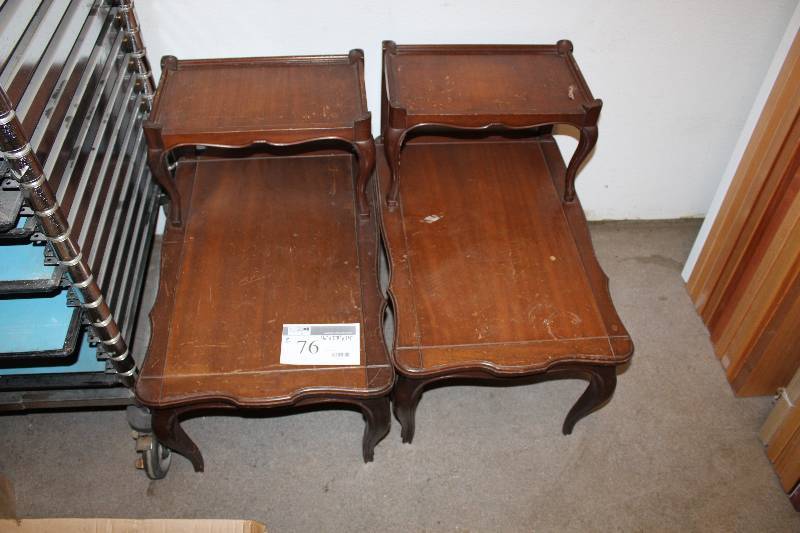 Two Tier Wooden End Tables (2)