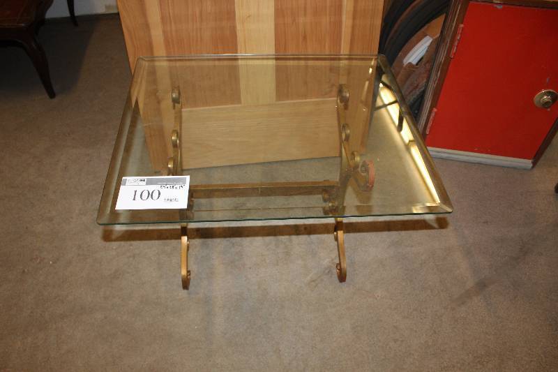 Rectangle Framed Glass Top End Table