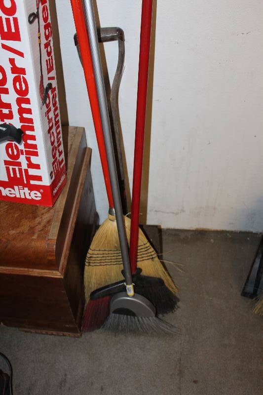 Assorted Tools (4) Includes Brooms and Shovel