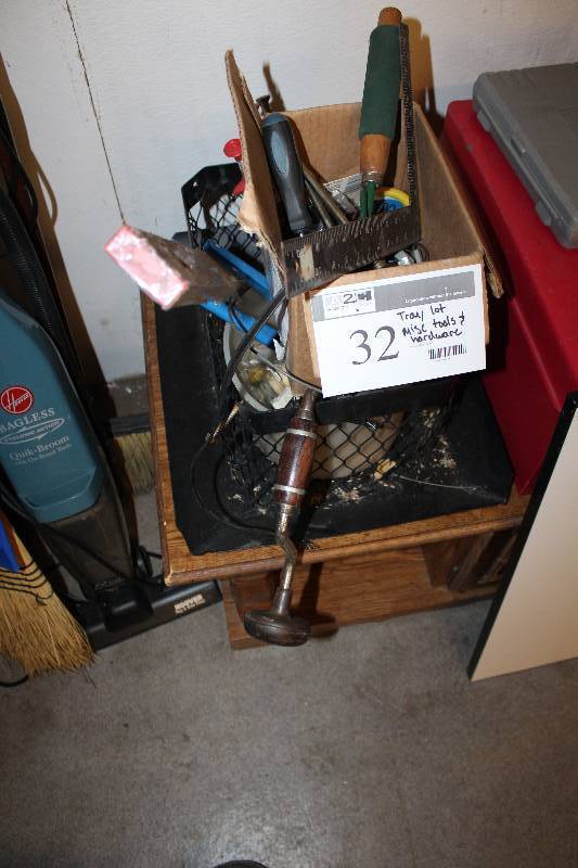 Tray Lot Includes Assorted Tools and Hardware