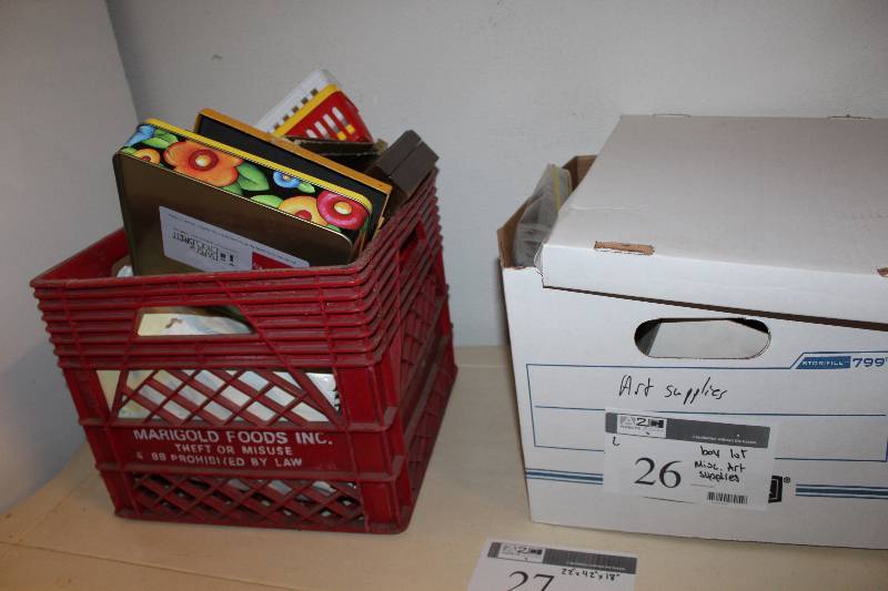 Box Lot (2) Includes Assorted Art Supplies