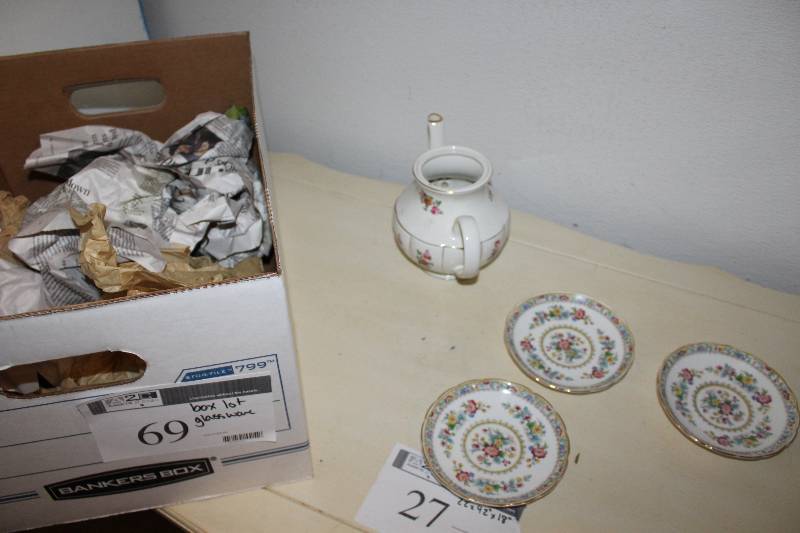 Decorative Glass Plates and Teapot