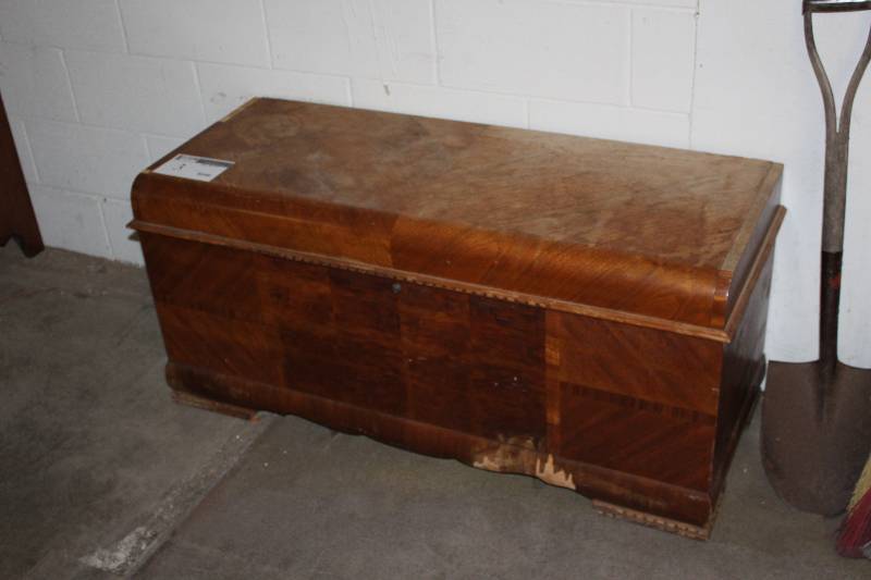 Vintage LANE Art Deco Waterfall Cedar ChestTrunk