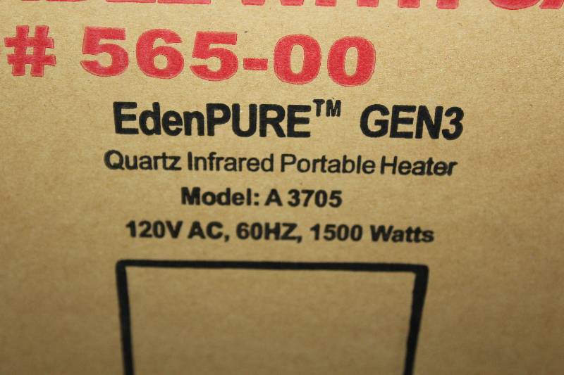 Eden PURE GEN3 Quartz Infrared Portable Heater Model A 3705