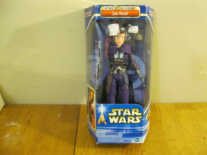 lot 21 image: Zam Wesell Star Wars Figure, Wear To Box