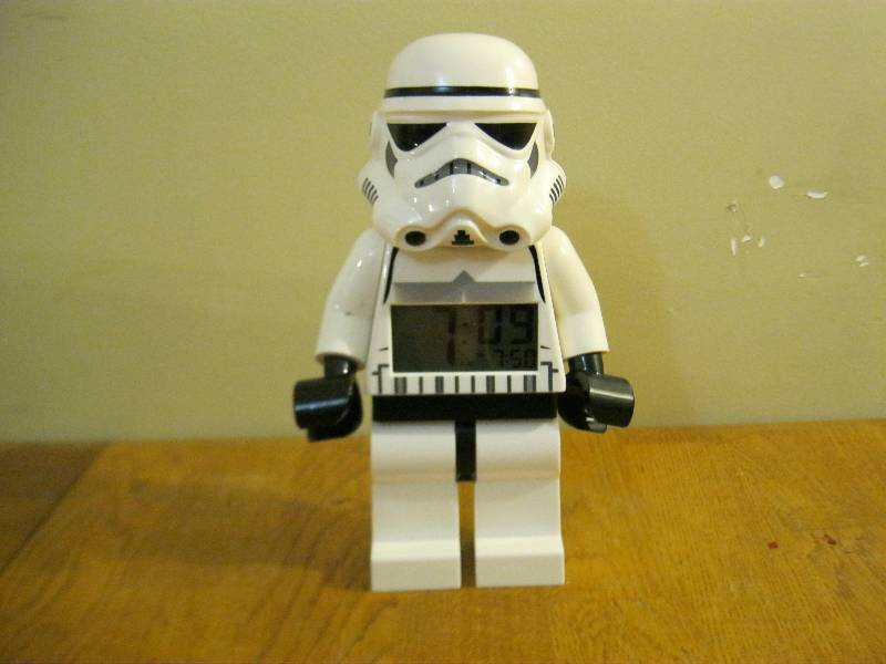 lot 23 image: Star Wars Storm Trooper Lego Alarm Clock