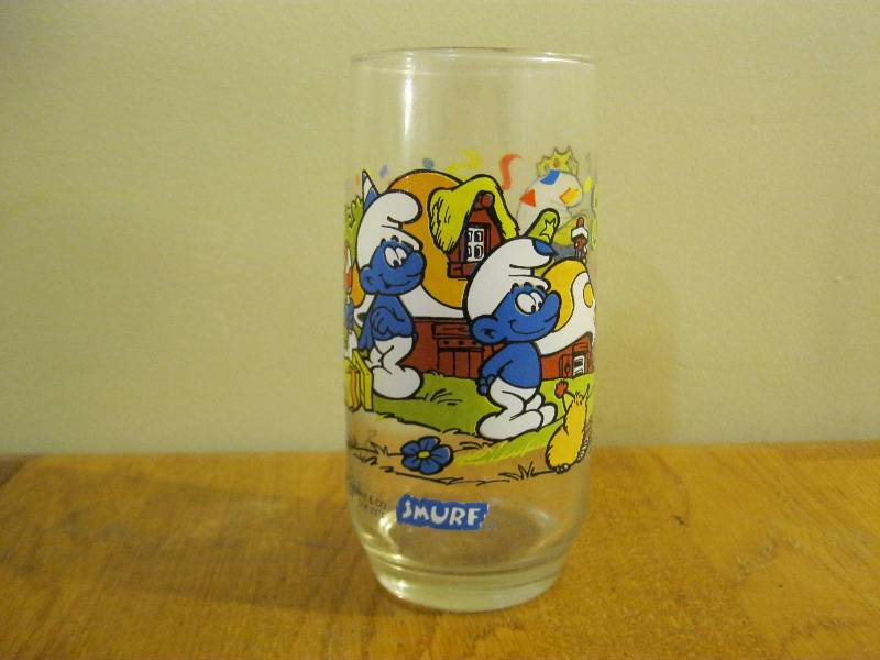 lot 38 image: Vintage Smurf Drinking Glass