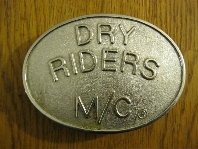 lot 64 image: Dry Riders Motorcycle Club Silver Town Belt Buckle