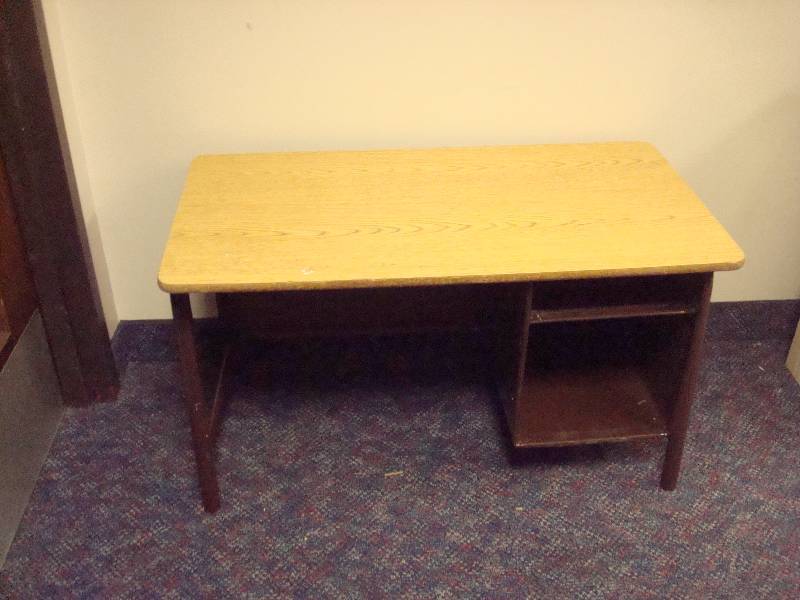 lot 71 image: Vintage Kids School Desk, Some Wear
