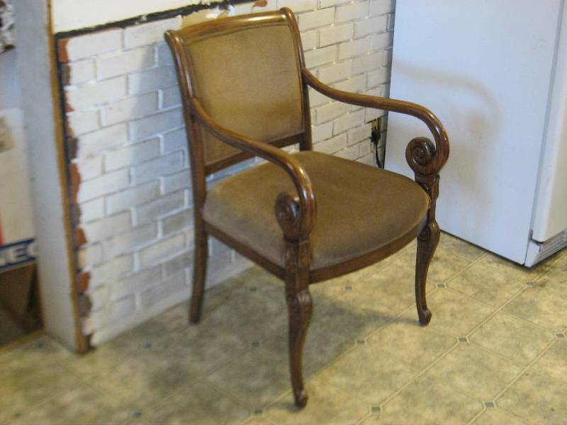 lot 77 image: Vintage Padded Chair, Some Wear