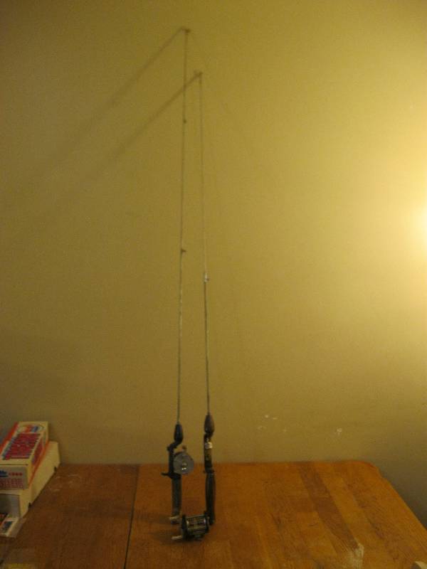 lot 101 image: Pair Of Vintage Fishing Poles, Show Wear