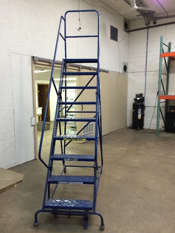 Ladder Stand  Measures 90 from floor to base. From floor to top of rail is 126  overall width is 29