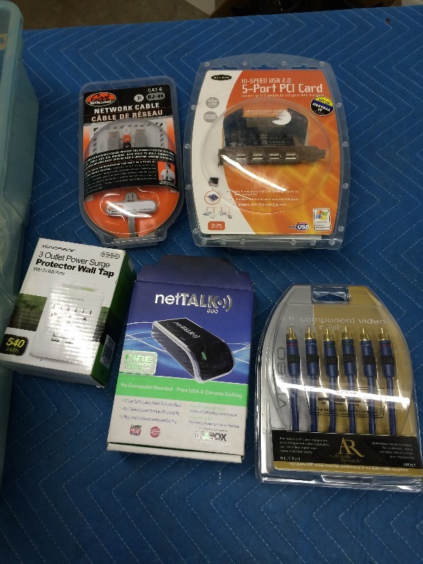 large lot of  of electronics and cabling - much of it new