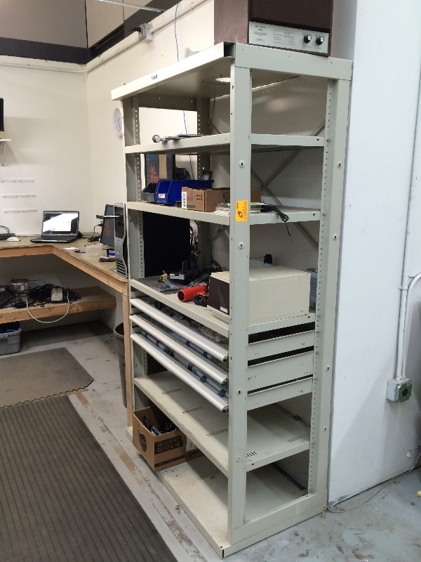 Testing Table  shelving   Measures 46 wide x 22 deep x 83 tall