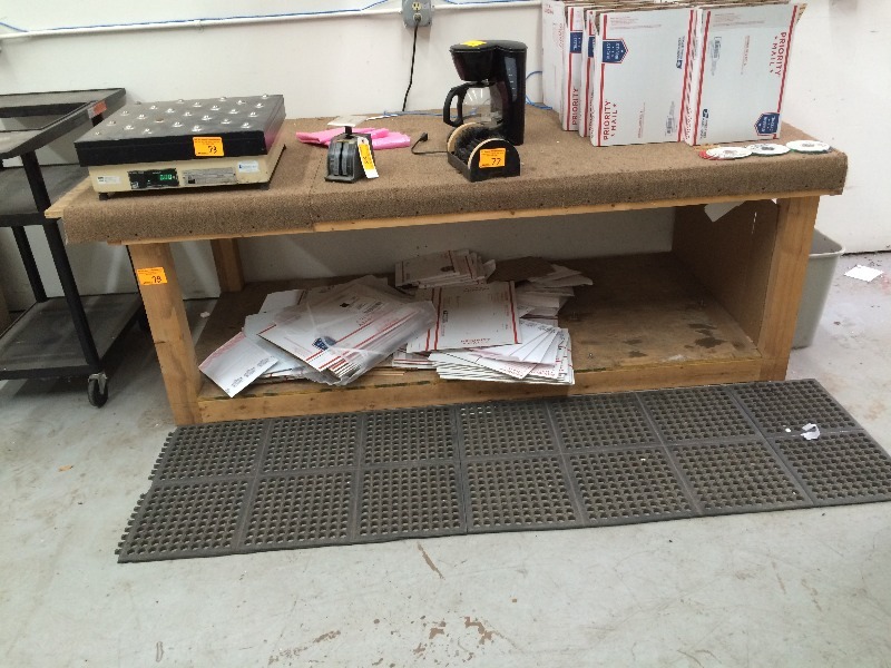 Work Bench  Measures 91 long x 39 deep x 30 tall   (no contents)