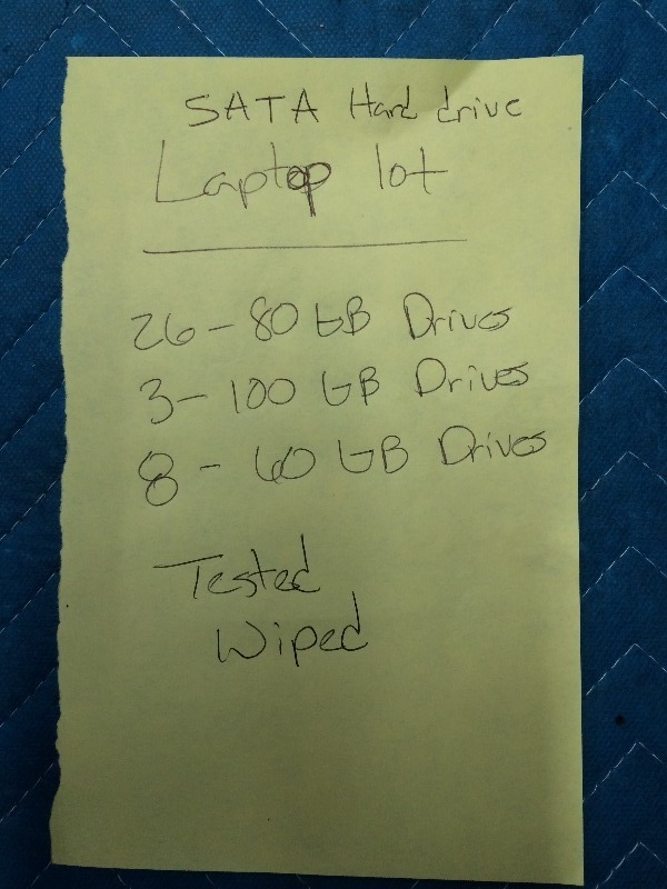 Hard Drives  Tested and Wiped  Lot of 37   Assorted GBs