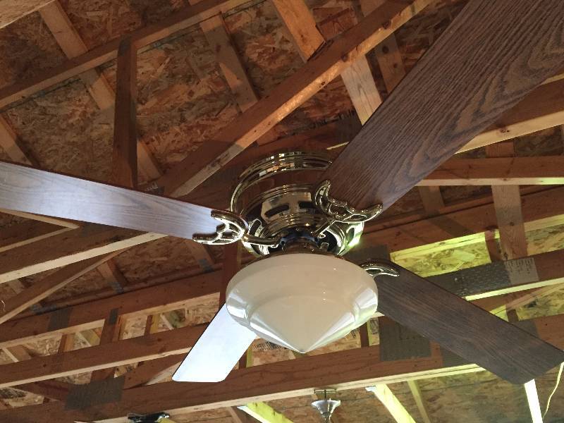 Nickel Ceiling Fan w light