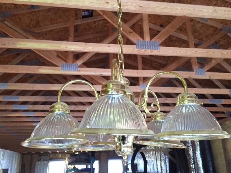 Gold 5 light Chandelier