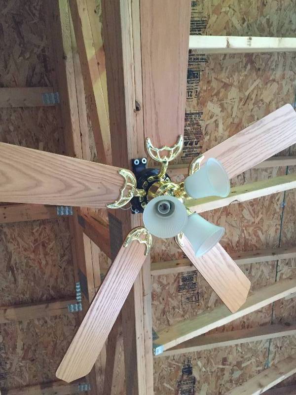Gold Ceiling Fan w Light