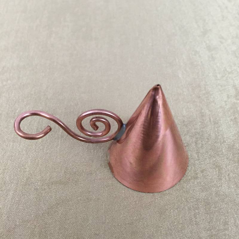 lot 13 image: Antique Vintage Brass Bell Church Candle Snuffer Finger Slide Retractable Wick Lighter & Copper Swirl Candle Snuffer